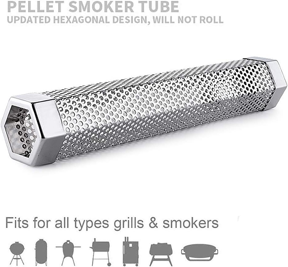 MiaoxinUK Pellet Smoker Tube, 6" Barbecue Wood Pellet Tube Smoker for Cold/Hot Smoking - Image 3