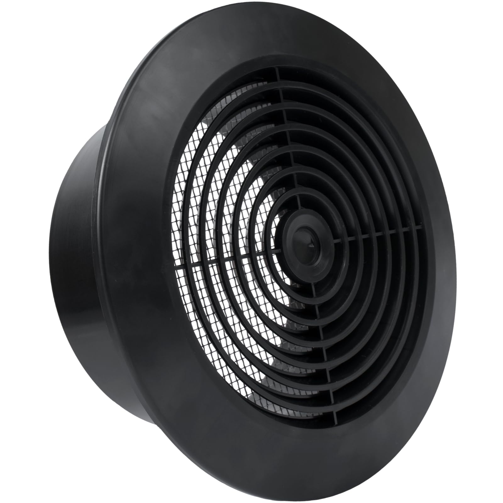 Vent Systems 100 mm / 3.93'' Inch - Black - Plastic - Dismantable Ceiling Grille - Round Air Vent Louver - Grill Cover - Nylon Screen - HVAC Vents for Bathroom, Home Office, Kitchen — image 1
