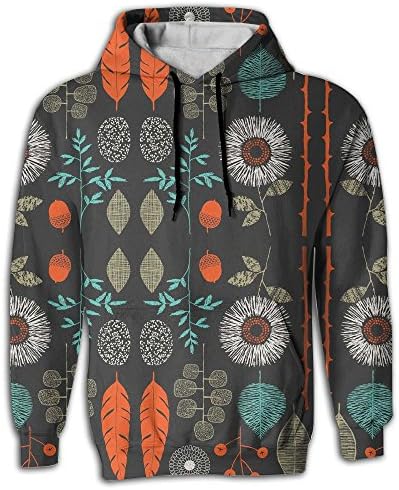 Leaves Flower Tree Fashion Print Men's Pullover Hoodie Hooded Sweatshirt