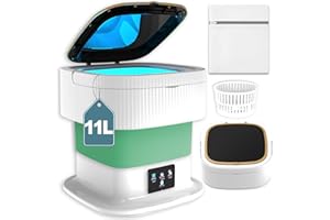 KWIWIS Portable Washing Machine, Small Washing Machine, Foldable Washer with Dryer, Mini Collapsible Laundry for Travel, Sutiable for Apartment, Dorm, Camping, RV, Underwears, Socks, Baby Clothes, Green