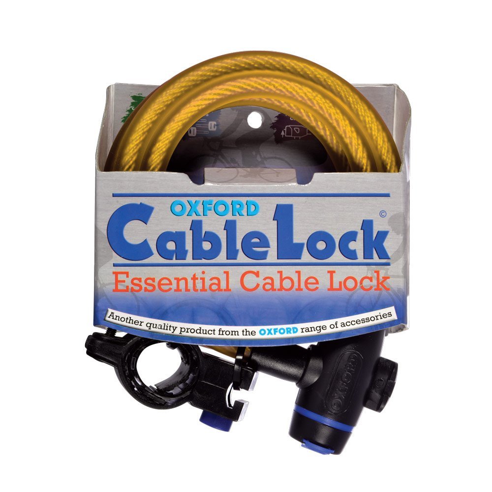 Oxford Cable Bike Lock, 12mm x 1.8m - Gold
