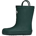 K KomForme Kids Rain Boots, Waterproof Rubber Matte Boots with Easy-on Handles