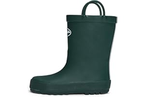 KomForme Kids Rain Boots, Waterproof Rubber Matte Boots with Reflective Stripes and Easy-on Handles
