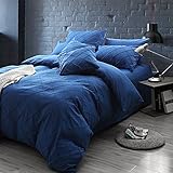 wonbye Duvet Cover Set with Zipper Closure - Blue Diamond Lattice Pattern - 4 Piece Ultra Soft Hypoallergenic Cotton by wonbye