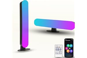 Dual RGB Light Bar, USB Powered LED Ambient Lighting with APP & Remote Control, Smart Mood Light Bar with Music Sync for Gami
