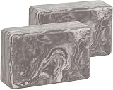 EXERZ Yoga Blocks 2 Pack High Density EVA Non-Slip 23x15x7.5 cm Marbel Black view 1