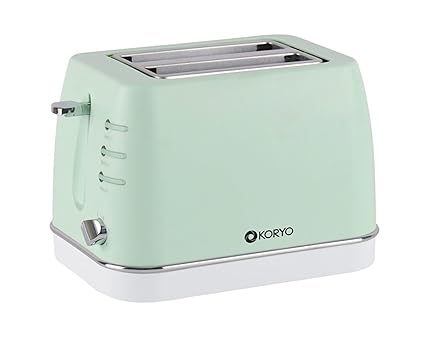 Koryo Kpt1368Bcg 2 Slice Pop Up Toaster - Green - 750 W With Reheat & Defrost Function