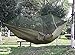 SZXKT Camping Double Hammock Mosquito Net Outdoor Hammock Travel Bed Lightweight Parachute Fabric Double Hammock, Portable Hammock for Travel, Hiking, Backpacking, Beach, Yard (Army Green)