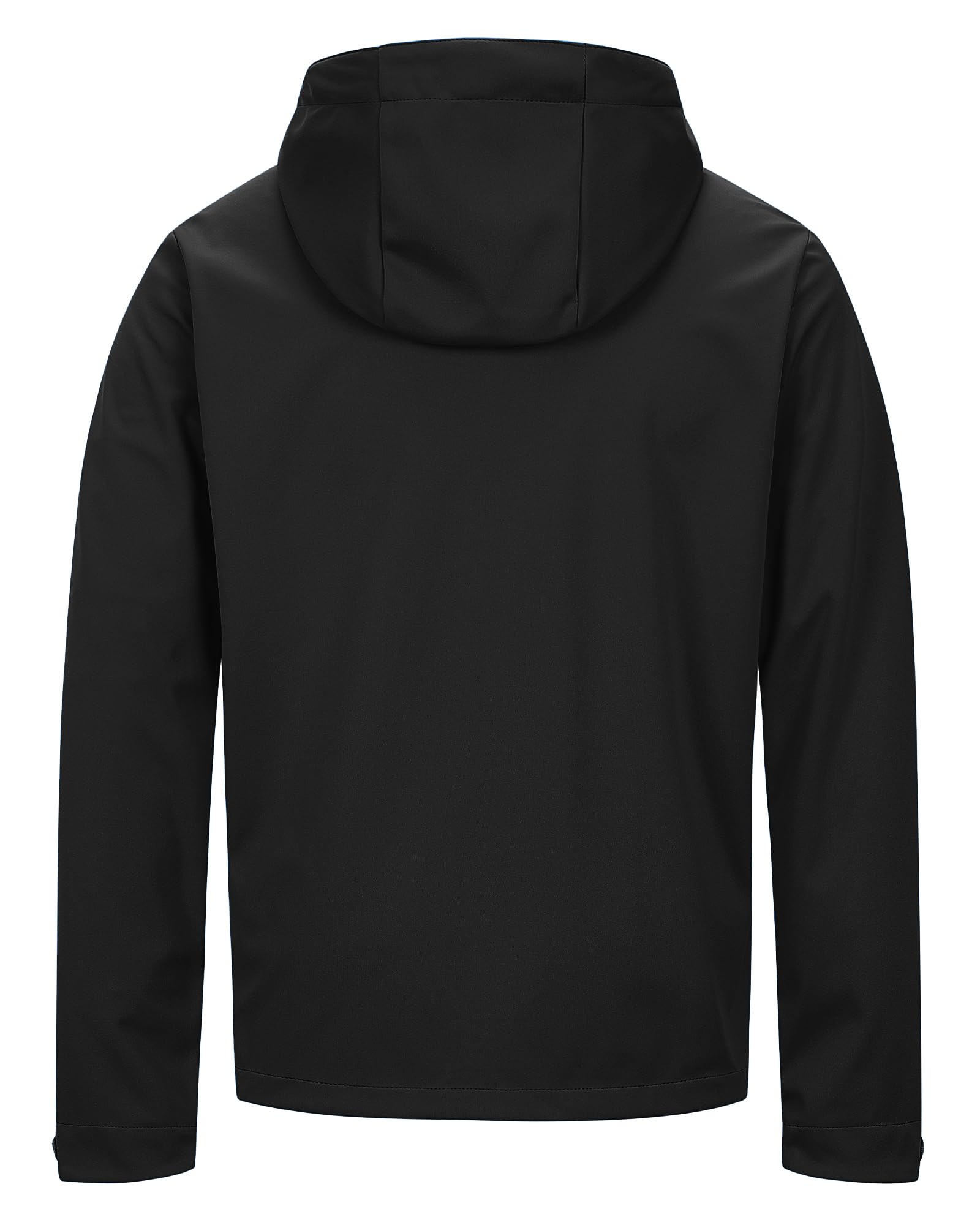 33,000ft Herren Softshelljacke Wasserbeständige Winddichte Funktionsjacke Atmungsaktive Übergangsjacke Leichte Fahhradjacke mit Kapuze Ohne Fleecefutter Schwarz XL 7