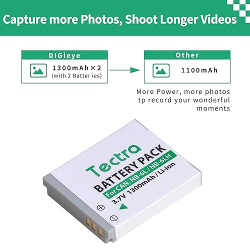 Nb 6l Canon Powershot Sx530hs Battery Tectra 2pcs NB-6L NB-6LH - Main Image