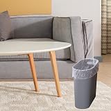 Caxmtu 10L Small Plastic Trash Can with Handles 2 Pack Grey view 2