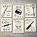 Home Decor Funny Gift 6 Kitchen Wall Art Prints Kitchenware with Sayings Unframed Farmhouse Home Office organization Signs Bar Accessories Decorations sets white house Deco Kitchen Decor (8"x10") primary