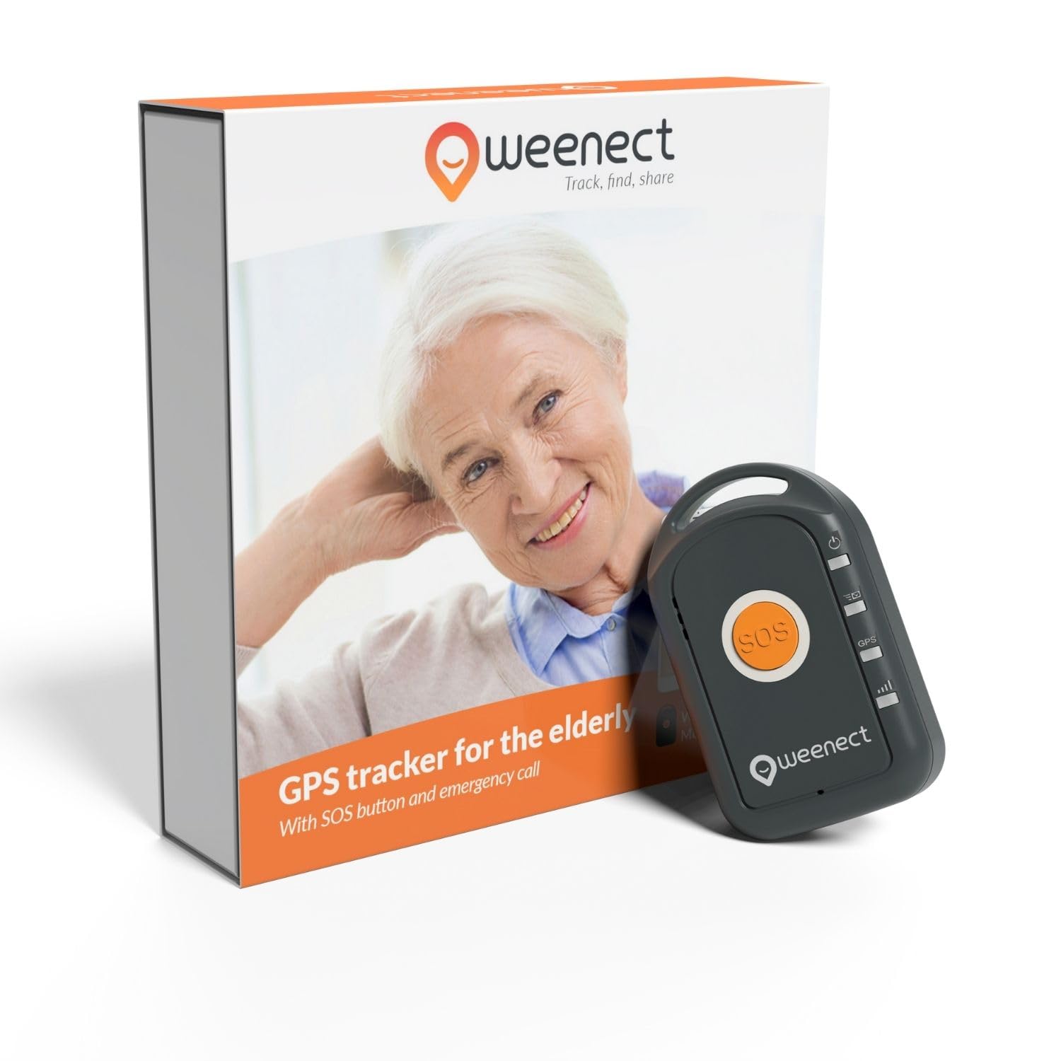 Weenect - GPS Panic button for the elderly | No distance limit | 7 day battery life | Alert button | Emergency telephone | 2G | Subscription required