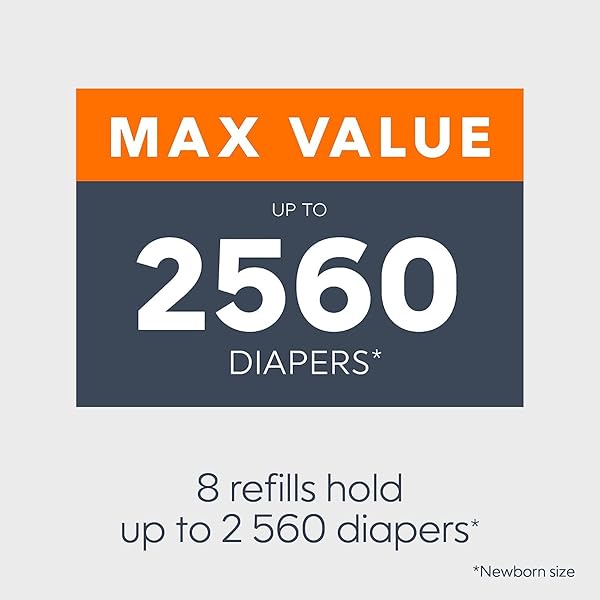 DIAPER GENIE ESSENTIALS ROUND REFILL 8-PACK | HOLDS UP TO 2560 NEWBORN DIAPERS | FEATURES UNSCENTED CONTINUOUS FILM | COMPATIBLE WITH DIAPER GENIE COMPLETE AND EXPRESSIONS PAILS,8 COUNT (PACK OF 1)