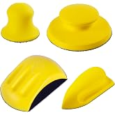 Vesagrin 4Pcs Hook and Loop Sanding Block Included 1 Cleaning Brush 5 Inch Round and Mouse Sanding Block Meant for Wood Furniture Restoration Home Arts and Crafts