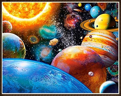 DIY 5D Full Diamond Painting by Number Kits Crystal Rhinestone Diamond Embroidery Paintings Pictures Arts Craft for Home Wall Decor (Outer Space,Frame Excluded)