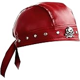Biker Rock Bandana Doo Do Rag Headwrap Punk Skull Cap Du Rag Red Unisex