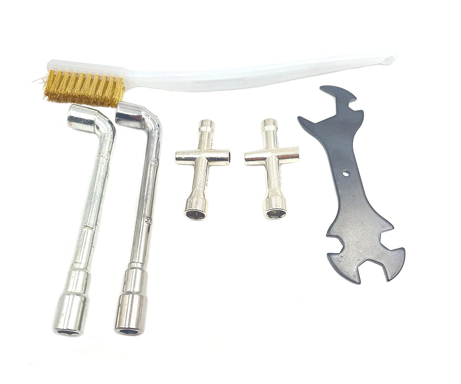 3D Printer Cleaning Tool Parts, 5 In 1 Wrench + 6mm 7mm L-Shaped Hexagonal Wrench Tool + Cross wrench + Nozzle Brush