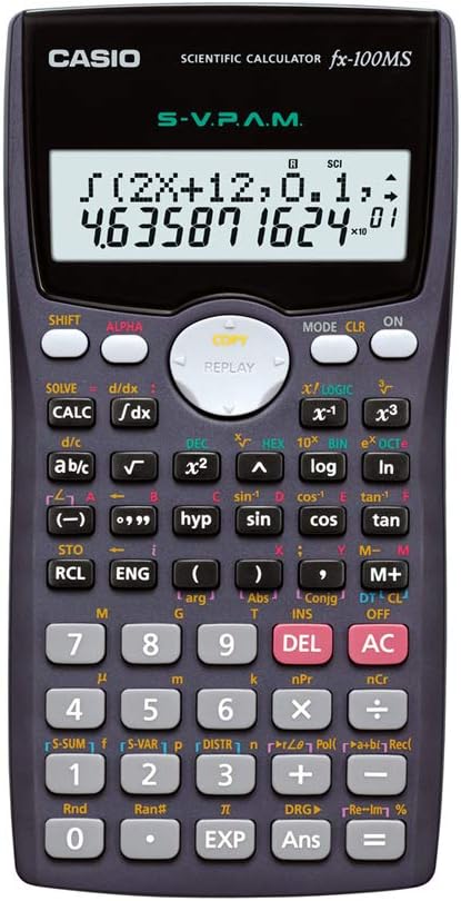 Casio FX 100MS Non Programmable Scientific Calculator 2 line Display 