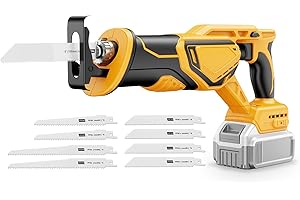 Reciprocating Saw Cordless for De-walt 20V Battery, Brushless Cordless Sawzall with Variable Speed(Max 3500SPM), 8 Blades, 1-