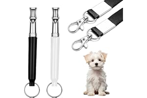 Senlong Dog Whistle - 2-Pack Adjustable Whistles for Training and Bark Control,Professional Silent Whistles with Lanyard for Effective Neighbor Dog Management