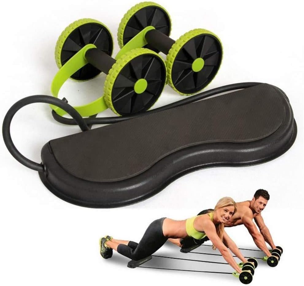 Sport Core Double AB Roller Exercise Equipment,Professional Ab Wheel Roller Supports, Abdominal Workout Machine, Ideal Men Women Home Gym Coaster Pull Roda Waist Slimming Trainer