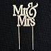 Mr & Mrs Gold-plated Monogram Silhouette Rhinestone Wedding Cake Topper Decoration with Crystals - Formal Font