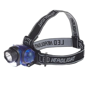 Flipco 3Watt Zoom Headlamp Camping Night Outdoor LED High Power Blue/Orange