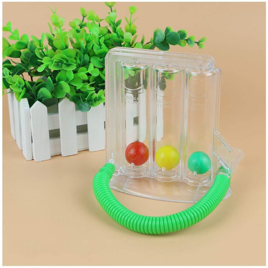 HACENOR Breathing Lung Exerciser, 3 Ball Incentive Spirometer, Deep Breath Measurement System, Washable & Hygienic
