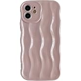 Caseative for iPhone 12 Case, Pink | Water Ripple Pattern Curly Wave Frame Soft