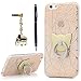 YOKIRIN iPhone 6 Case,iPhone 6S Case,Shiny Powder Sparkle Series Drop Protection Soft TPU Frame + Hard PC Plastic Hybrid Slim Fit Cover with 360 Degree Rotating Magnetic Ring Holder & Stylus Pen,Gold