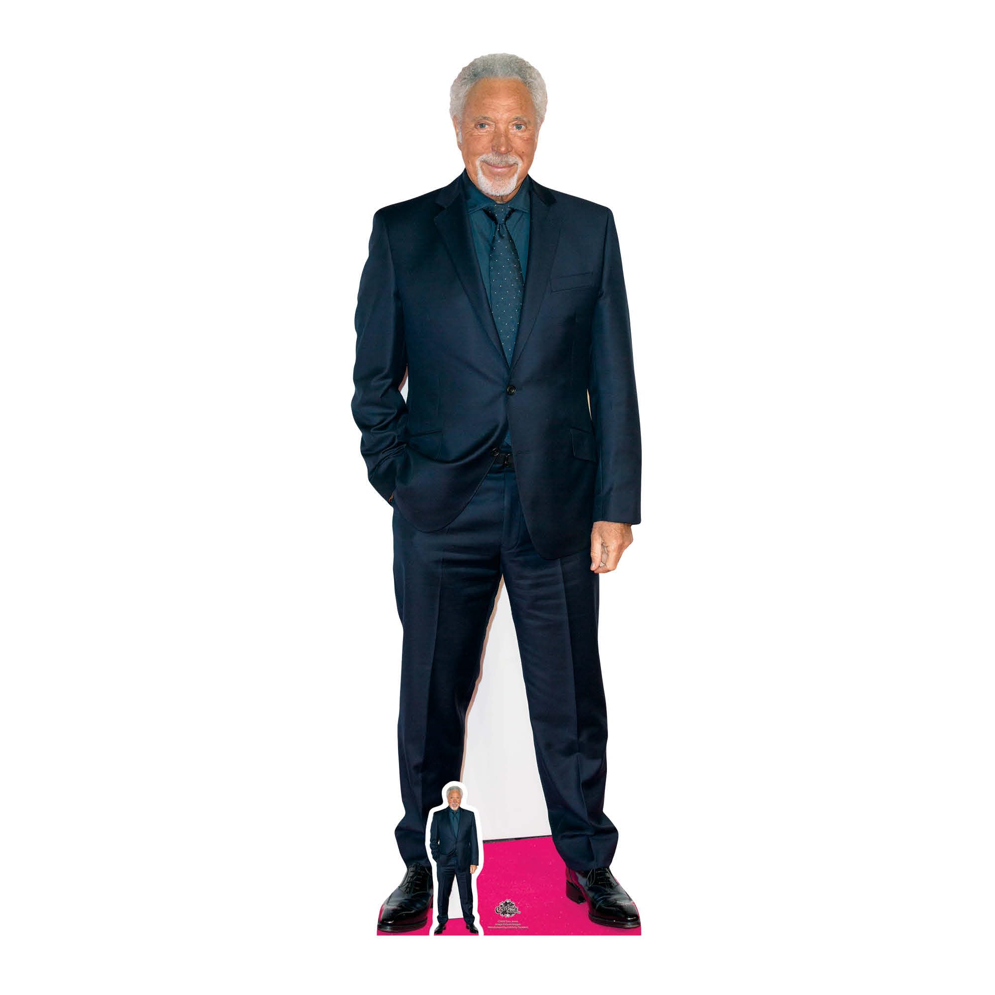 STAR CUTOUTS CS689 Life Size Cut Out with Mini Version of Tom Jones Red Carpet, Cardboard, Multi-Colour, 177 x 58 x 177 cm