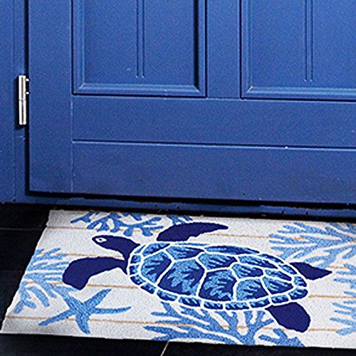 Jellybean Indigo Sea Turtle Accent Rug 20 x 30 inches Beachfront Decor