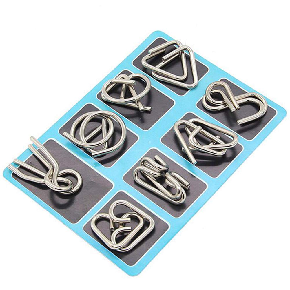 Chonor 8 Piezas Mini Rompecabezas de Metal Alambre Puzzle Set IQ Entrenamiento Juego de la Mente