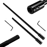 Drill Bit Extension Set, 18'' &amp; 12'' Extension Bit Set for 3/8" Hex Shank, Forstner Bit Extension for 10.5" &amp; 16.25" Drilling Depth, Hole Saw Extension with Hex Key for Cabinetry, Furniture Making