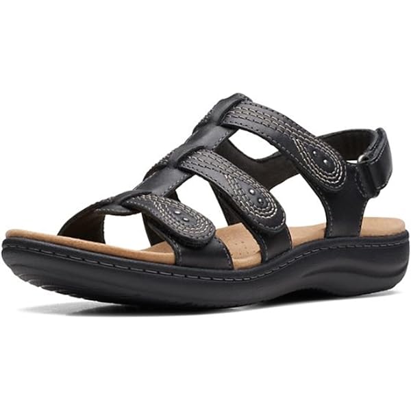 Clarks Mens Saltway Trail Leather Sandal Size 11‎ Solid Black Adjustable Sporty Clarks Men main image 4