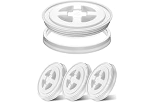 Quzzil 4 Pieces 5 Gallon Screw Top Lids Leak Proof Bucket Seal Lid for Plastic Bucket Compatible with Gamma (White)