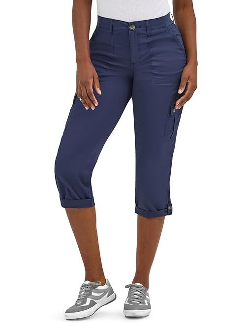 Lee Women's Ultra Lux Comfort with Flex-to-Go Cargo Capri Pant, Mood Indigo