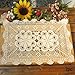kilofly Crochet Cotton Lace Table Placemats Doilies Set, 2pc, Oblong, Beige,15 x 23 inch
