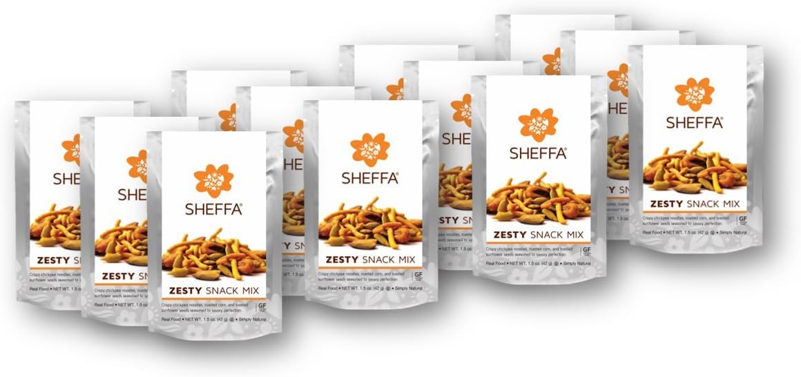 Sheffa Trail Mix, Zesty, 1.5 Oz ( 12 Pack ) Healthy & Tasty Vegan, Kosher, Gluten Free, Non Gmo, Low Sodium. for Busy Working People