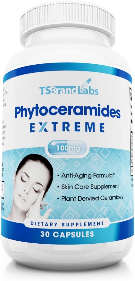 Phytoceramides Anti-Aging Formula Rice Ceramides Vitamins A, C, D & E Pills Repairs Damaged Skin Capsules
