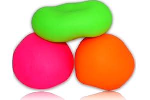 JA-RU Stretchy Ball (Pack of 3) The Original Dough Ball Fidget Toy Pack Stretchy Squishy Toys Bouncy Ball Set for Kids and Adults Soft Bounce Stress Ball Therapy Ball Doh Pull and Stretch 401-3C