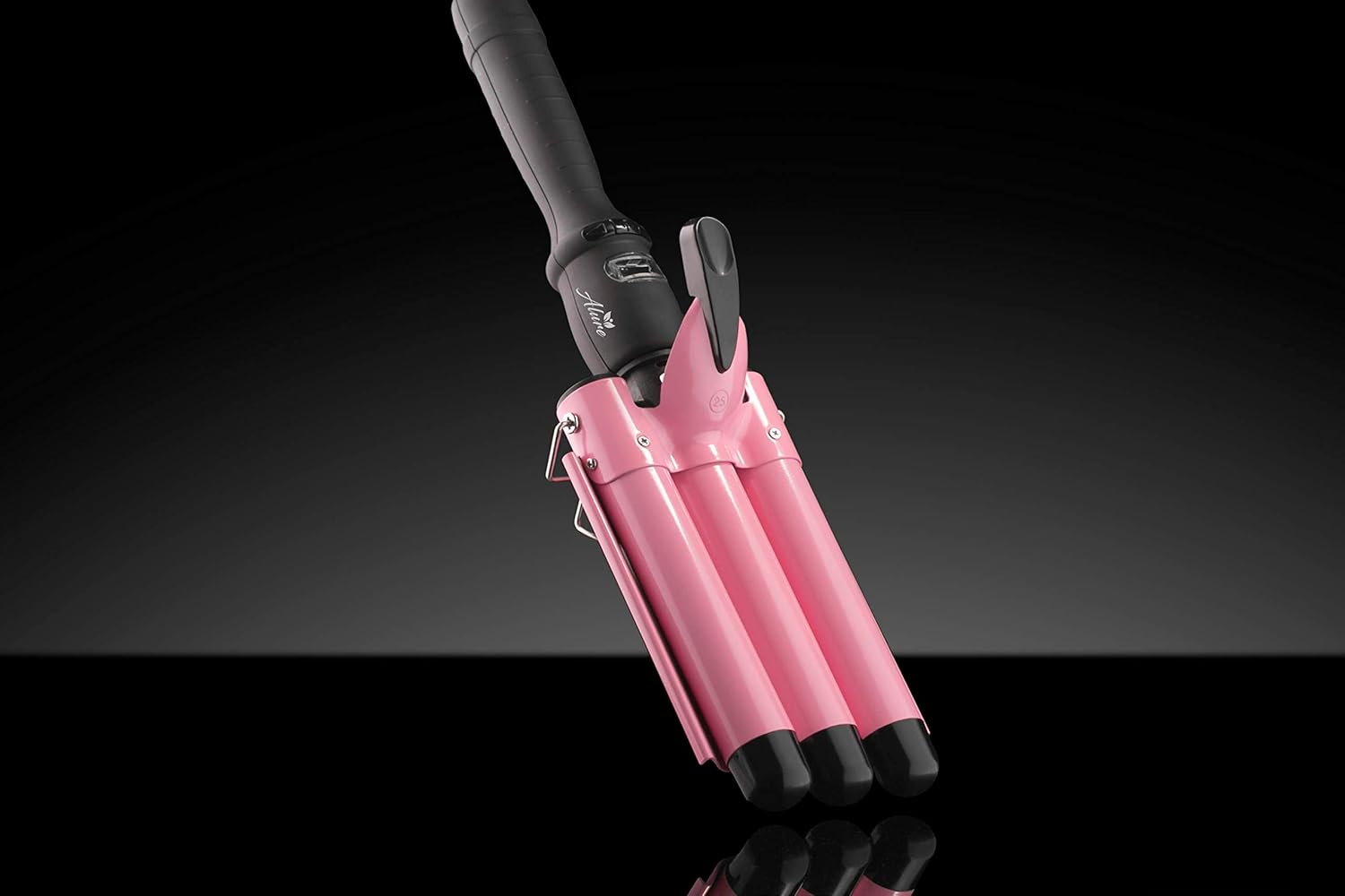 Alure Three Barrel Curling Iron Wand with LCD Temperature Display - 1 Inch Ceramic Tourmaline Triple Barrels, Dual Voltage Crimp: Beauty