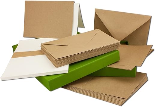 Papel de estraza de tarjetas incluye sobres & Plantilla hojas con caja de regalo. | Juego