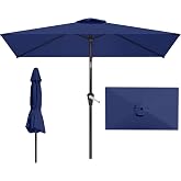 Tobeos 6.5x10FT Patio Umbrella,Outdoor Umbrella with Push Button Tilt and Crank,8 Sturdy Ribs, UV Protection &amp; Waterproof Market Umbrella for Pool,Backyard,Beach,Deck