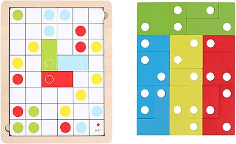 Amazon Co Jp Jiolk 木製玩具 テトリスブロック 立体 ロジックトレーニング 脳トレ パズルゲーム 知育玩具 ホーム キッチン