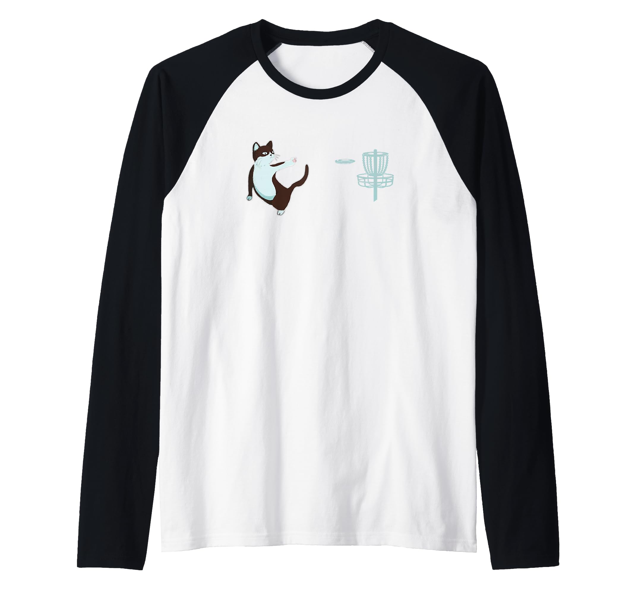 Disc Golf Cat Raglan Baseball Tee
