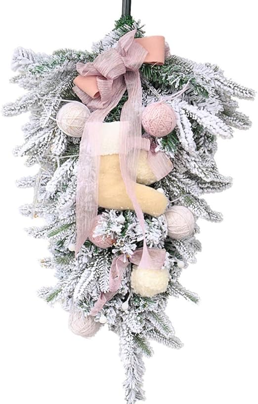 Amazon Com Looking Back Is The Shore Christmas Tree Decorations Upside Down Tree With Lights Flocking Tree Pink Decorative Beautiful Window Furniture Christmas Upside Down Tree 90cm Color No Lights Home