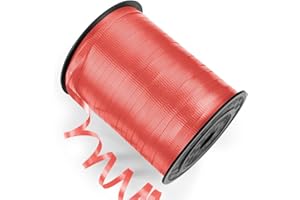 Isaspire 500 Yards Curling Ribbon Red, 1/5" Wide Crimped Red Curling Ribbons - Perfect for Gift Box Wrapping, Florist Flowers, Birthday Party Decorations, and Balloon String for Halloween, Christmas