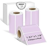 ORGSTA 3 Rolls Thermal Labels for T003 Label Maker, 1.57'' x 1.18"(40X 30mm) Thermal Sticker Label Maker Tape, Waterproof, Oil-Proof, Thermal Printer Label Paper, 230 Labels/Roll, Purple